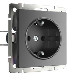 W1171064 Розетка с заземлением (графит матовый) Werkel a063103