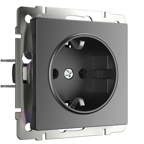 W1171064 Розетка с заземлением (графит матовый) Werkel a063103