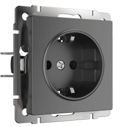 W1171004 Розетка с заземлением (графит рифленый) Antik Werkel a050761