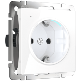 W1171401 Розетка с заземлением и подсветкой (белая) Antik Werkel a051125