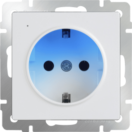 W1171401 Розетка с заземлением и подсветкой (белая) Antik Werkel a051125