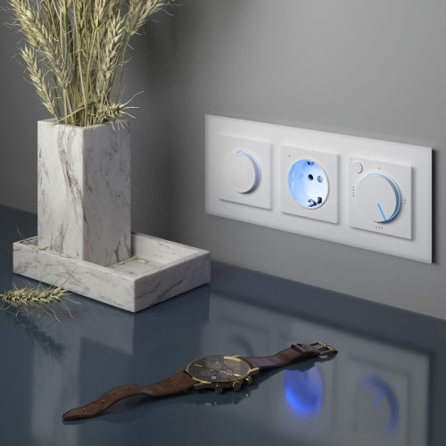 W1171401 Розетка с заземлением и подсветкой (белая) Antik Werkel a051125