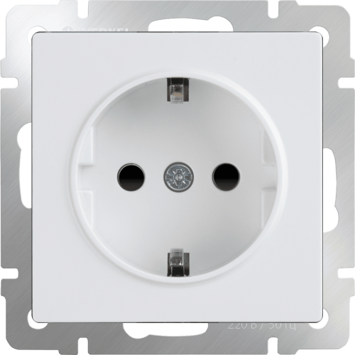 W1171101 Розетка с заземлением и шторками (белая) Antik Werkel a051139