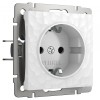 W1271101 Розетка с заземлением и шторками (белый) Hammer Werkel a052020
