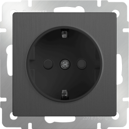 W1171104 Розетка с заземлением и шторками (графит рифленый) Antik Werkel a050750