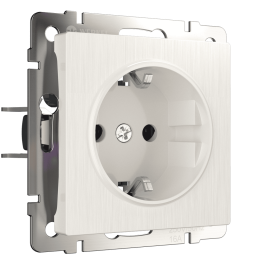 W1171113 Розетка с заземлением и шторками (перламутровый рифленый) Antik Werkel a051188