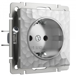 W1271106 Розетка с заземлением и шторками (серебряный) Hammer Werkel a052076