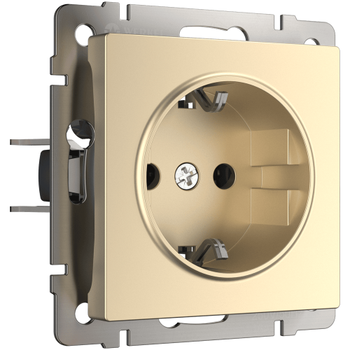 W1171111 Розетка с заземлением и шторками (шампань) Antik Werkel a050858