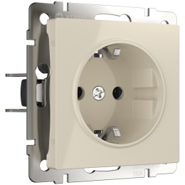 W1171103 Розетка с заземлением и шторками (слоновая кость) Antik Werkel a051480