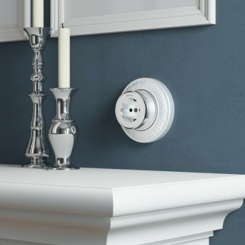 W5871054 Розетка с заземлением (серебро матовый/хром) Vintage Werkel a055929