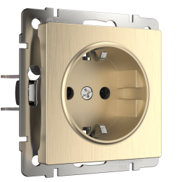 W1171010 Розетка с заземлением (шампань рифленый) Antik Werkel a051434
