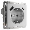 W1171765 Розетка с заземлением, шторками и USB тип A+C (серебряный матовый) Werkel a063618