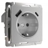 W1171709 Розетка с быстрой зарядкой USB Type A+С серебряный рифленый Werkel a056277