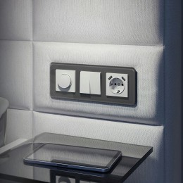 W1171561 Розетка с заземлением, шторками и USBх2 (белый матовый) Werkel a062406