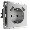W1171506 Розетка с заземлением, шторками и USBх2 (серебряный) Antik Werkel a051497
