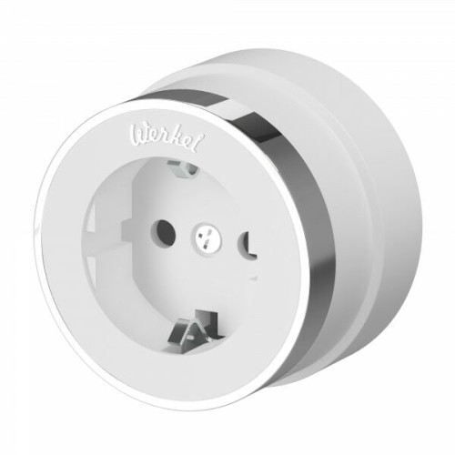 W5871050 Розетка с заземлением (белый матовый/хром) Vintage Werkel a055918