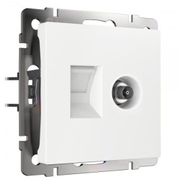W1181301 Розетка ТВ+Ethernet RJ-45 6 cat. (белый) Werkel a056109