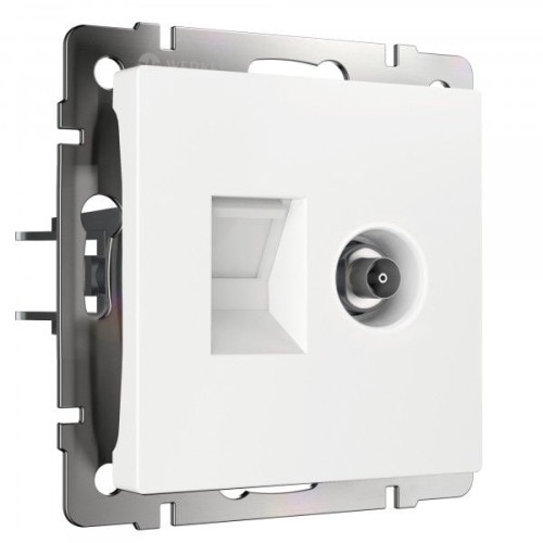 W1181301 Розетка ТВ+Ethernet RJ-45 6 cat. (белый) Werkel a056109