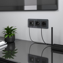 W1181308 Розетка ТВ+Ethernet RJ-45 6 cat. (черный матовый) Werkel a056112