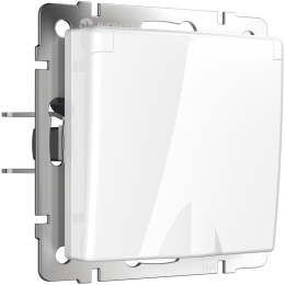 W1171201 Розетка влагозащ. с зазем. с защит. крышкой и шторками (белая) Antik Werkel a051120