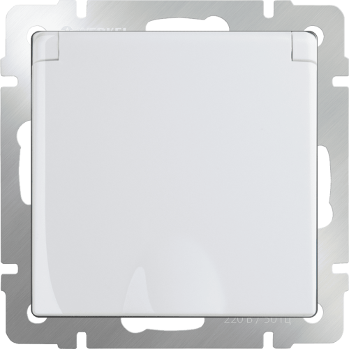 W1171201 Розетка влагозащ. с зазем. с защит. крышкой и шторками (белая) Antik Werkel a051120