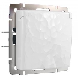 W1271201 Розетка влагозащ. с зазем. с защит. крышкой и шторками (белый) Hammer Werkel a052021