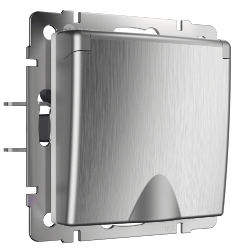 W1171209 Розетка влагозащ. с зазем. с защит. крышкой и шторками (cеребряный рифленый) Antik Werkel a051366