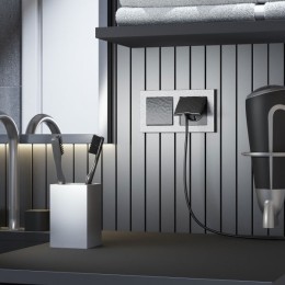 W1271208 Розетка двойная с заземлением (черный) Hammer Werkel a052053