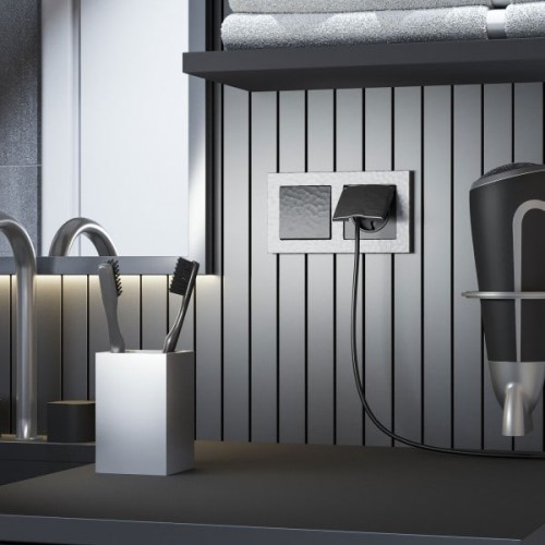 W1271208 Розетка двойная с заземлением (черный) Hammer Werkel a052053