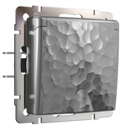 W1271206 Розетка влагозащ. с зазем. с защит. крышкой и шторками (серебряный) Hammer Werkel a052077