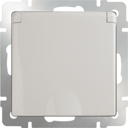 W1171203 Розетка влагозащ. с зазем. с защит. крышкой и шторками  (слоновая кость) Antik Werkel a051491