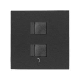 Накладка розетки 2xRJ45 черный матовый Simon 100, 10000006-238