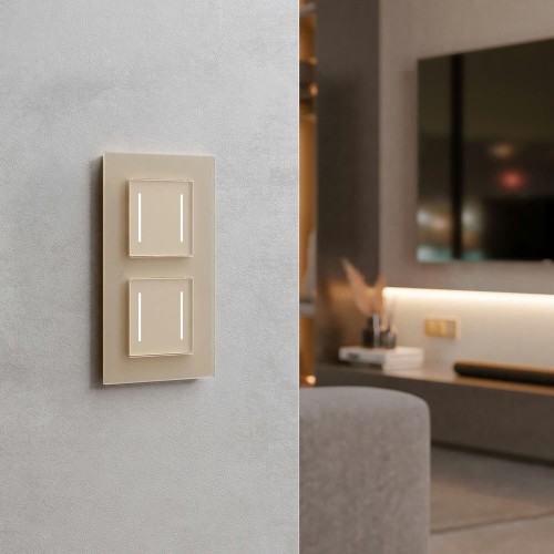 W4522011 Сенсорный выключатель двухклавишный с подсветкой (шампань) Werkel a063604