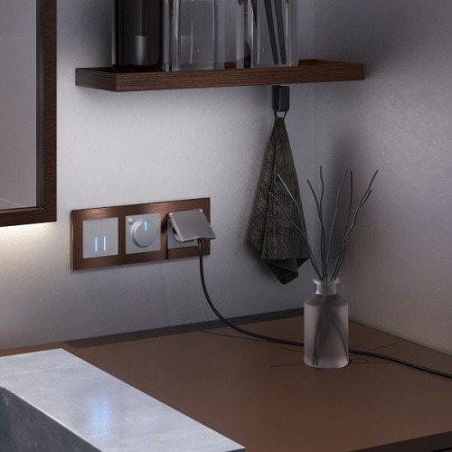 W4520606 Умный сенсорный выключатель двухклавишный серебряный Werkel a048324