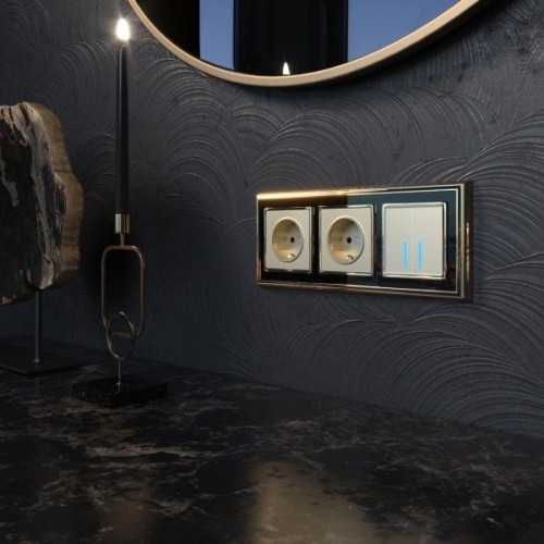 W4520611 Умный сенсорный выключатель двухклавишный шампань Werkel a048329