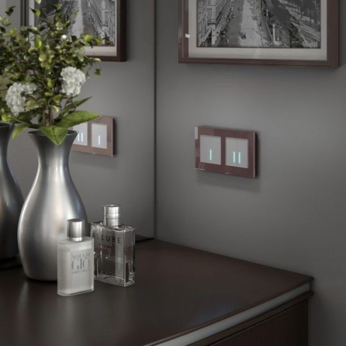 W4520606 Умный сенсорный выключатель двухклавишный серебряный Werkel a048324