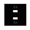 Накладка для механизма розетки USB type-A 2.1A,SC USB type-A 5V, двойная черный матовый, Simon 100, 10001196-238