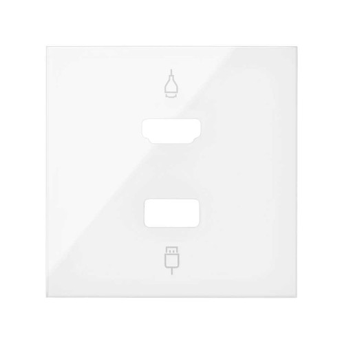 Накладка розетки HDMI + USB белый глянец Simon 100, 10001095-130