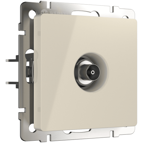 WL03-TV-2W-ivory ТВ розетка проходная  (слоновая кость) Antik Werkel a033757 a051483