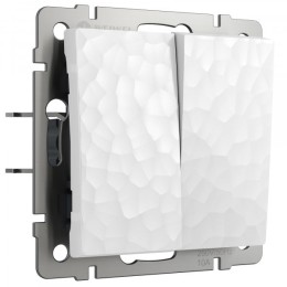 W1220001 Выключатель двухклавишный (белый) Hammer Werkel a052031