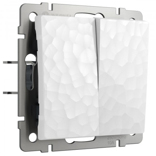 W1220001 Выключатель двухклавишный (белый) Hammer Werkel a052031