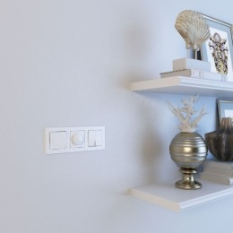 W1220001 Выключатель двухклавишный (белый) Hammer Werkel a052031