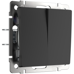 W1120008 Выключатель двухклавишный (черный матовый) Antik Werkel a051628