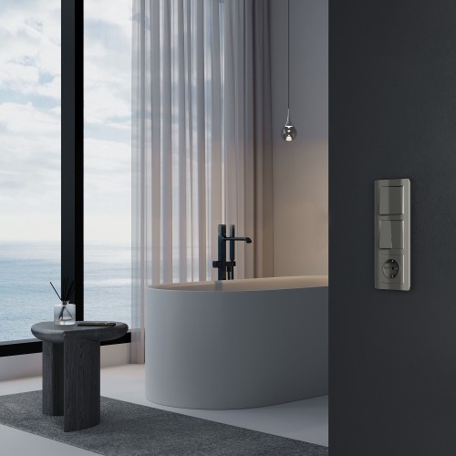 W1120044 Выключатель двухклавишный (графит акрил) Werkel a064081