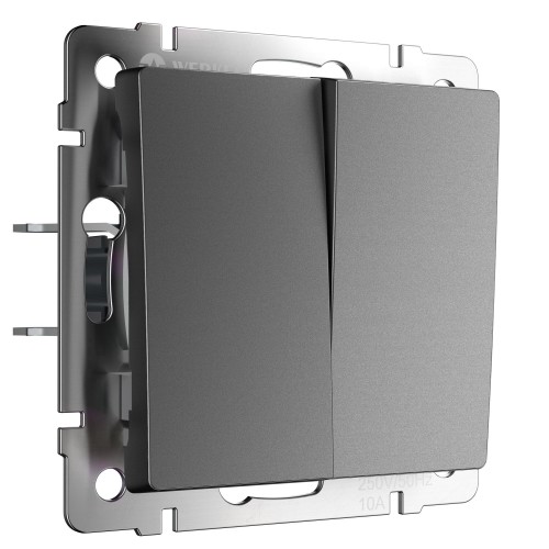 W1120064 Выключатель двухклавишный (графит матовый) Werkel a063098