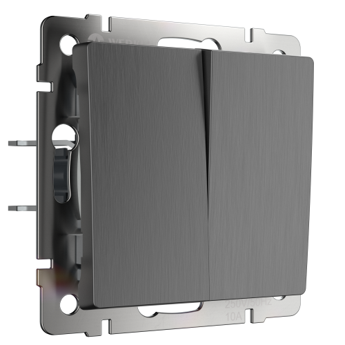 W1120004 Выключатель  двухклавишный (графит рифленый) Antik Werkel a050756