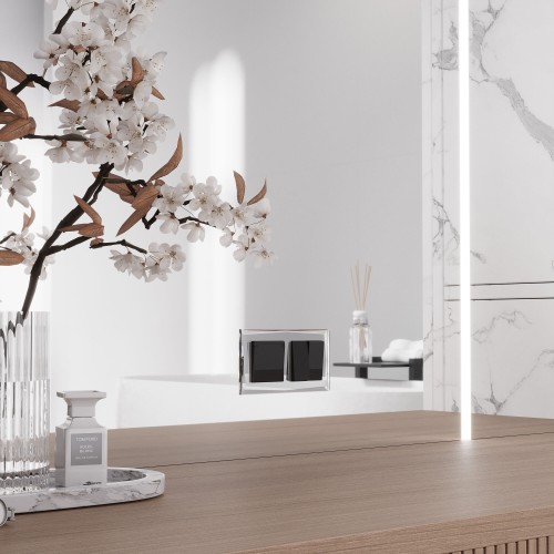 W1122048 Выключатель двухклавишный проходной (черный акрил) Werkel a064039