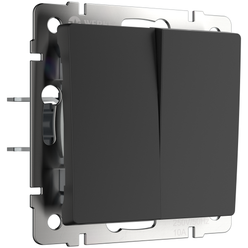 W1122008 Выключатель двухклавишный проходной (черный матовый) Antik Werkel a051621