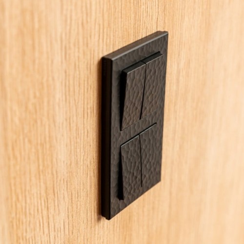 W1222008 Выключатель двухклавишный проходной (черный) Hammer Werkel a052060