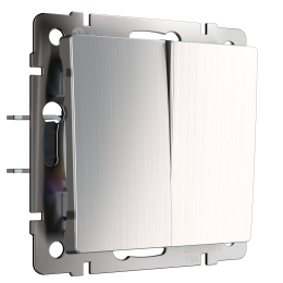 W1122002 Выключатель двухклавишный проходной (глянцевый никель) Antik Werkel a051085